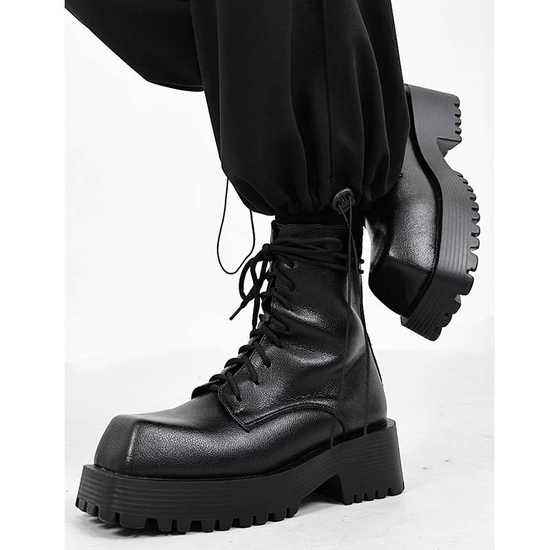 INS British Wind Paris Fangtou Martin Boot Martycles Martycles, European and American couples, high -top leather cigarette smoke boots women