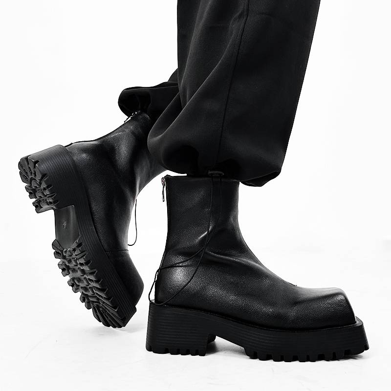 INS British Wind Paris Fangtou Martin Boot Martycles Martycles, European and American couples, high -top leather cigarette smoke boots women