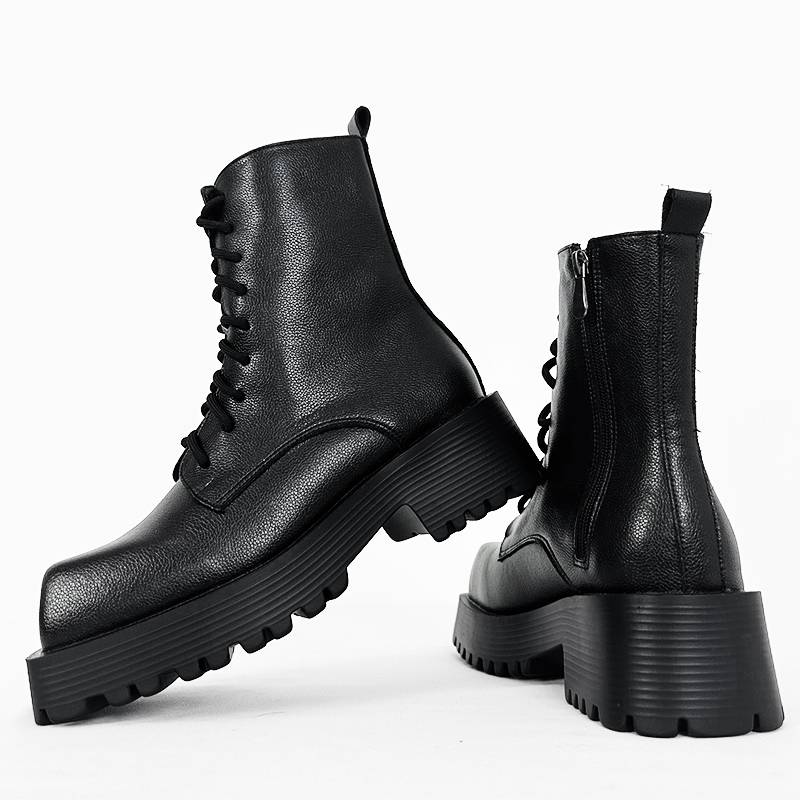 INS British Wind Paris Fangtou Martin Boot Martycles Martycles, European and American couples, high -top leather cigarette smoke boots women