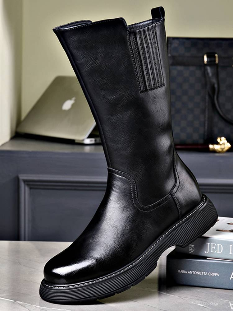 Martin Boots Man warms the winter with velvet leather, and he's got long-skinned boots, round-headed Mongols boots