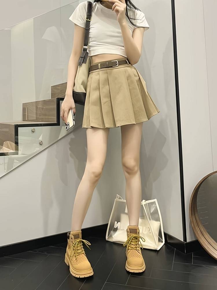 Leather increases Martin boots female 2024 new summer thin retro big yellow boots British style thick bottom short boots