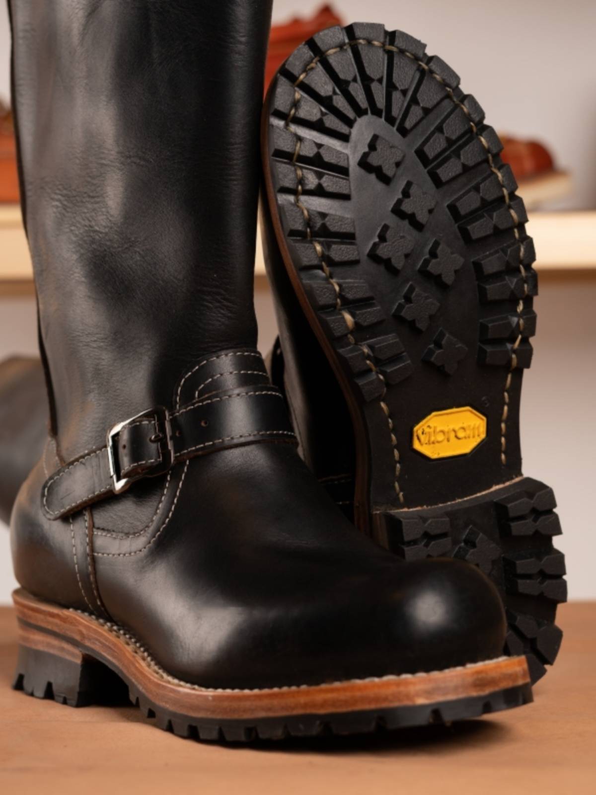 Customized Ameika CXL Hallwin engineer locomotive car horse boots high tube solid -specific motorcycle boots