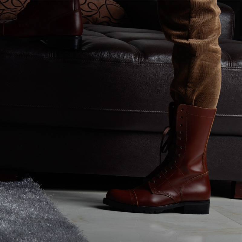 World War II Fragrant Paratrooper Boots Red Brown Cowhide Umbrella Guide Boarding Boots Tough Gume Students Martin Boots Martin Boots