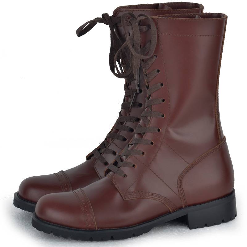 World War II Fragrant Paratrooper Boots Red Brown Cowhide Umbrella Guide Boarding Boots Tough Gume Students Martin Boots Martin Boots