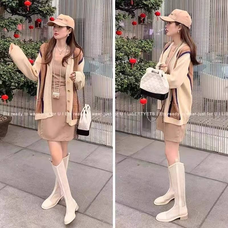 Guidi Fame leather boots female summer 2024 new hollow air -breathable net boots thin thick heel high -heeled juper boots