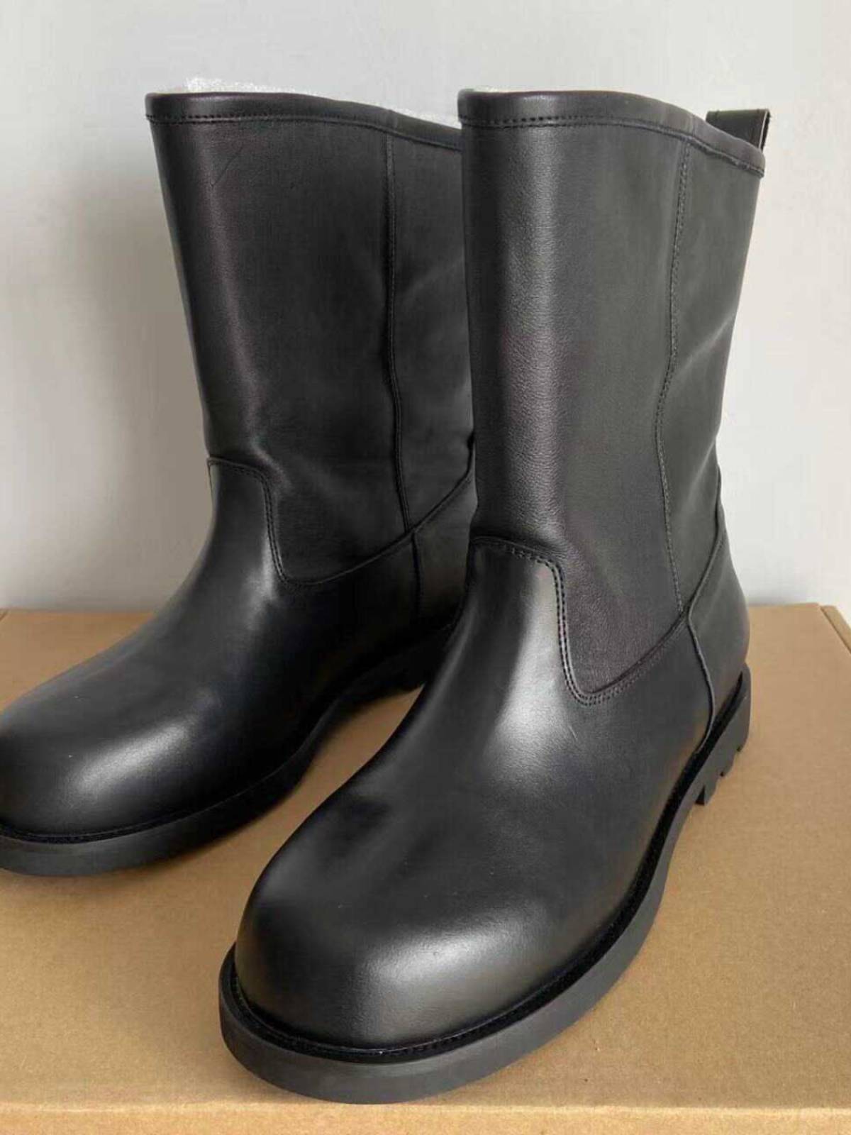 New men's locomotive boots short leather boots outdoor work boots leather noodles, bribir leather boots, Mongolian boots