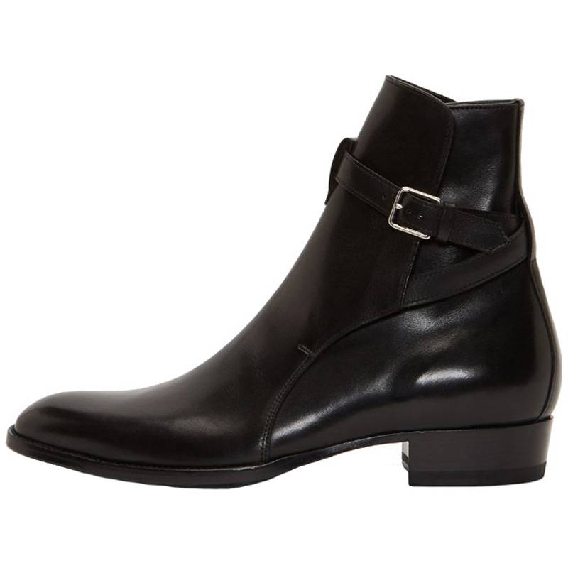 2024 Summer Europe and America CHELSEA BOOT Chelsea boots men's pointed leather fastener Martin boots men's tide