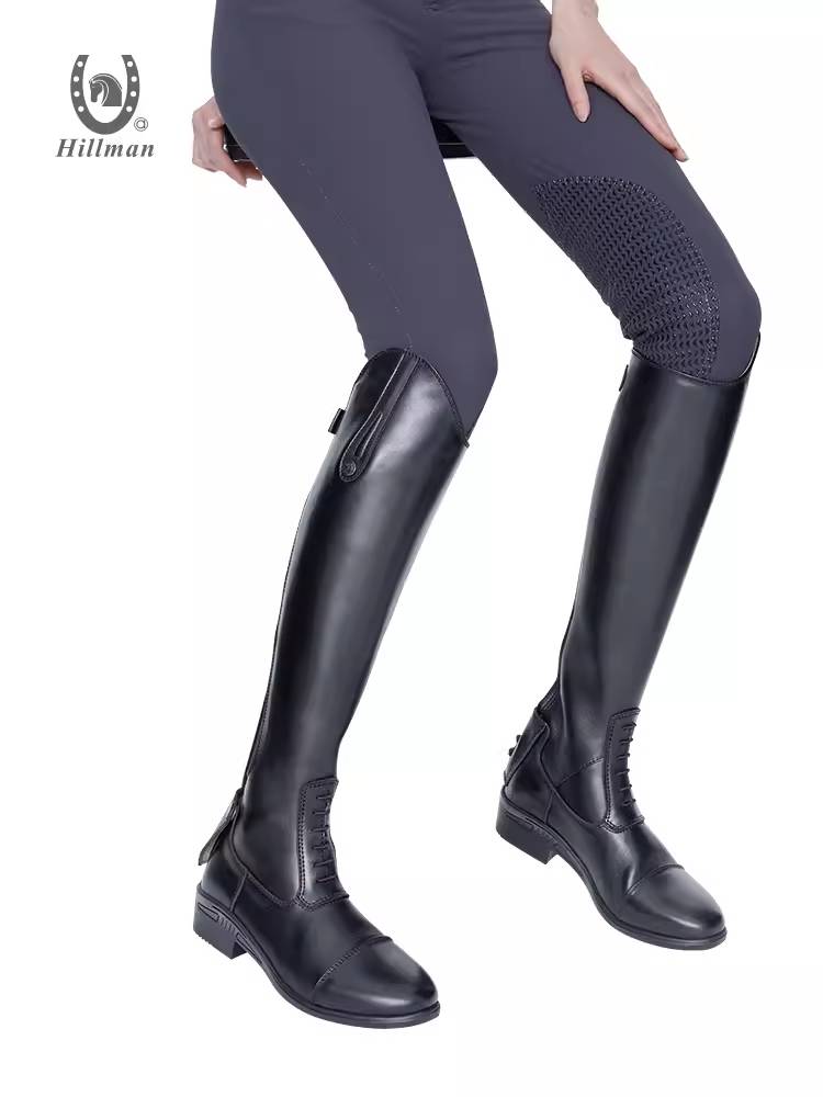 Adult professional equestrian boots men and women riding long boots, cowhide breathable soft riding boots British barrier boots