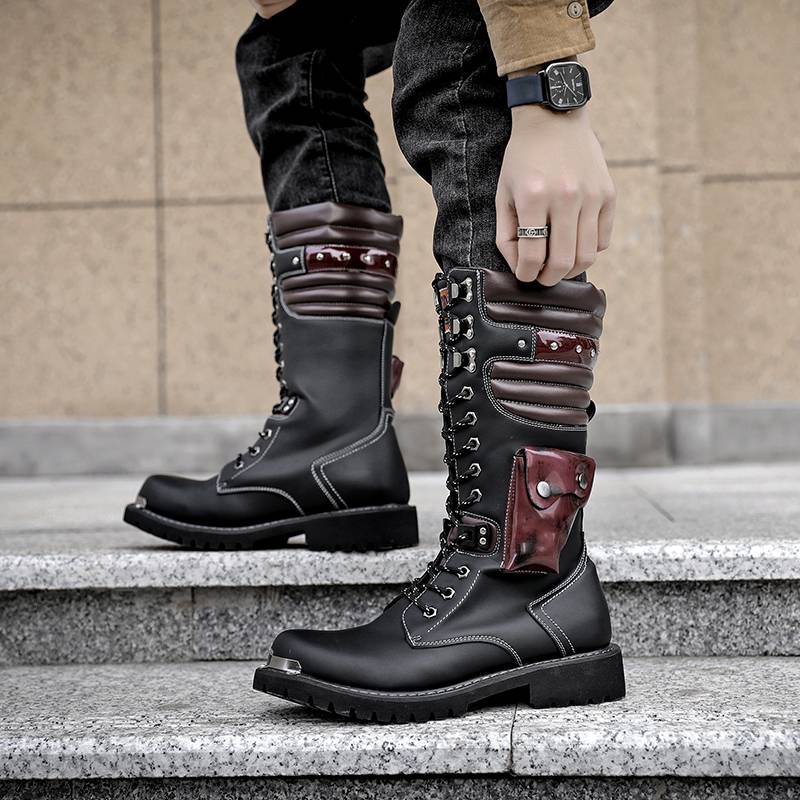 Locomotive riding boots male long cylinder retro boots Mongolian horse boots artist Martin boots new men's denim boots