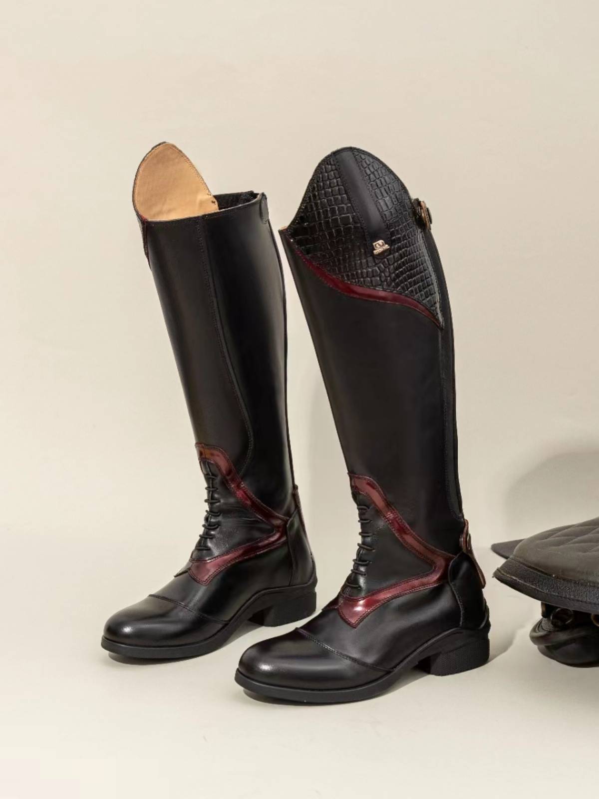 All -leather equestrian boots Professional equestrian high tube boots, non -slip and wear -resistant riding competition cowhide inside lining cyclical boots