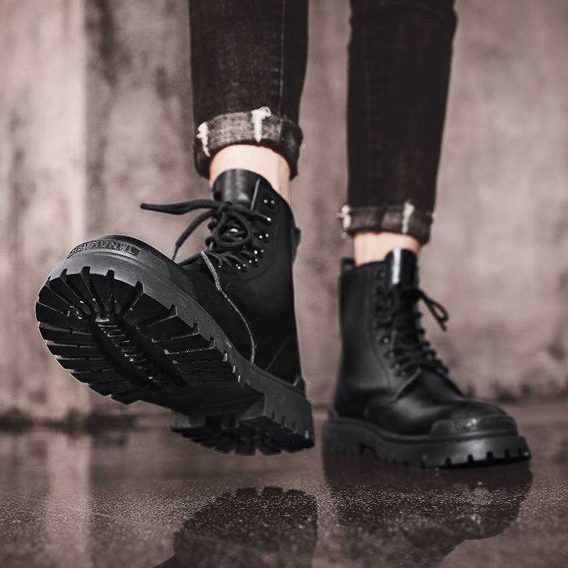 Termine Martin Boots Male Gao British style British Wide Shoes Workers Spring and Autumn Merchants Soft Leather Spring and Autumn Plel Men's Shoes