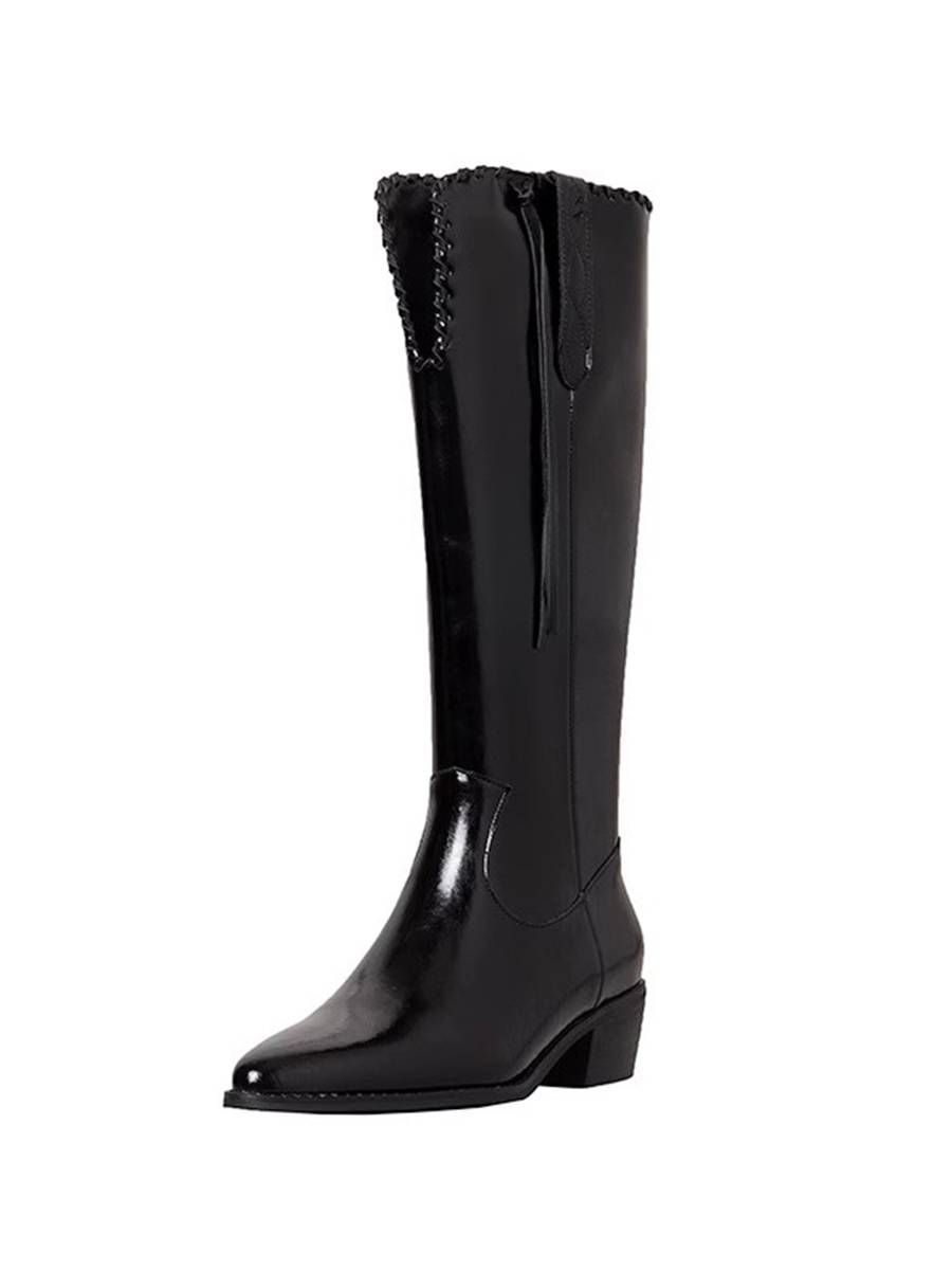 Cater version!Western denim boots summer 2023 new European and American style retro pointed pointed pointed brown long cylinder knight boots thick heels