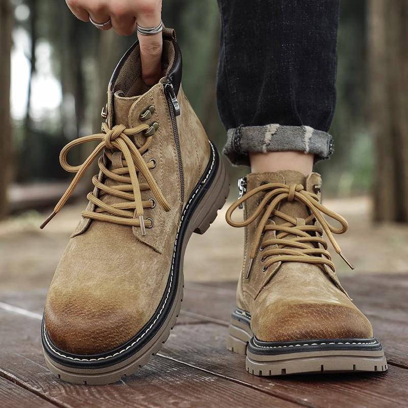 Avgaming Boots Male Gaoding Bang British QAR Autumn and Winter Men's Boots Retro Desert Boots Bangs Boot Boots