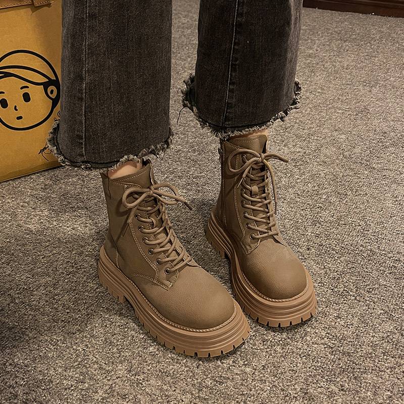 Thick Martin boots female 2024 new summer and autumn retro boots British wind locomotive boots in western denim worker boots