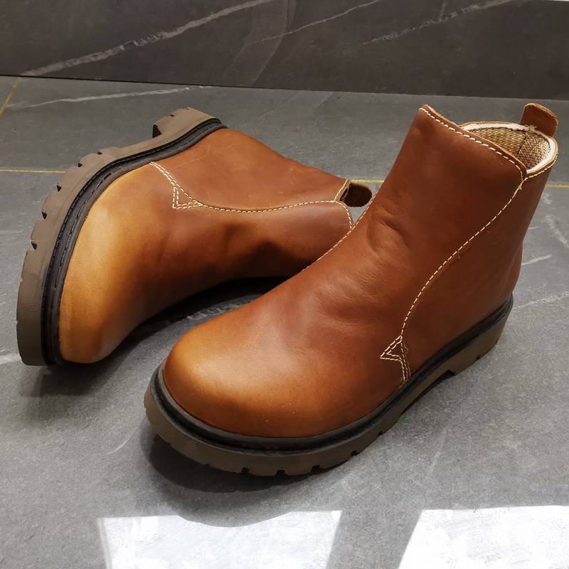 Templim Martin Boots Male Short Tuck Skills Leather Boots Outdoor Workers Retro Motor -Boot Boots Female Chelsea Boots