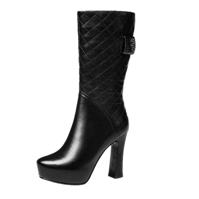 Brand 2023 New Boots Children's Midstone Leather Martin Boots Binglun Winter Autumn and Winter Plus high heels