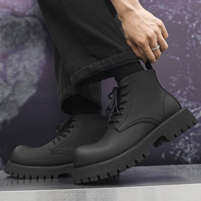 British Yali boots thick bottom summer 2024 new short tube Martin boots men's Diyabi wind head high -top shoes