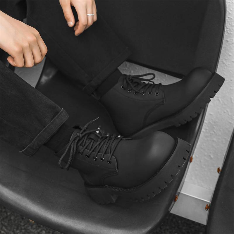 British Yali boots thick bottom summer 2024 new short tube Martin boots men's Diyabi wind head high -top shoes