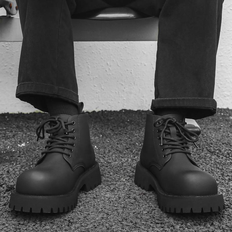 British Yali boots thick bottom summer 2024 new short tube Martin boots men's Diyabi wind head high -top shoes