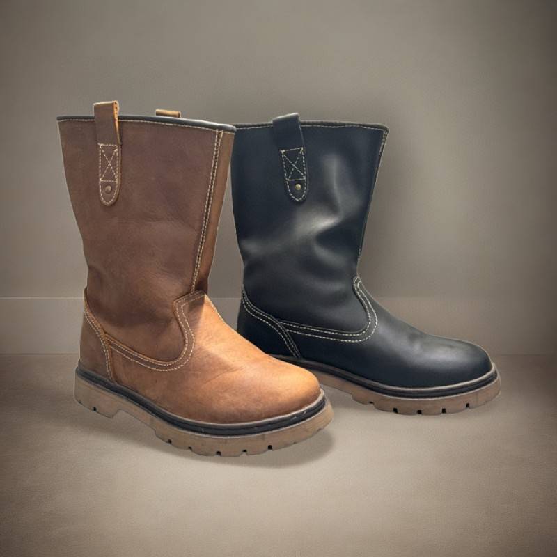 Leather high -pipe Mongolian boots cowhide men's boots trend motorcycle boots retro Martin boots breathable workers boots knight boots