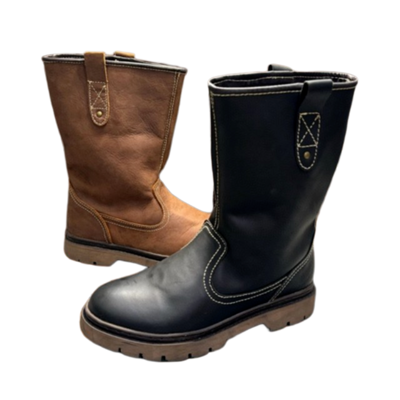 Leather high -pipe Mongolian boots cowhide men's boots trend motorcycle boots retro Martin boots breathable workers boots knight boots