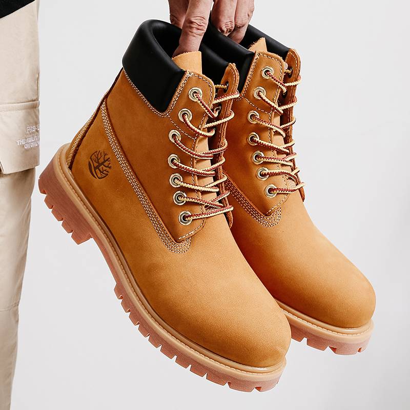 Spring can not play rotten big yellow boots men and women couples Martin boots head layer cowhide high -top leather British worker boots waterproof