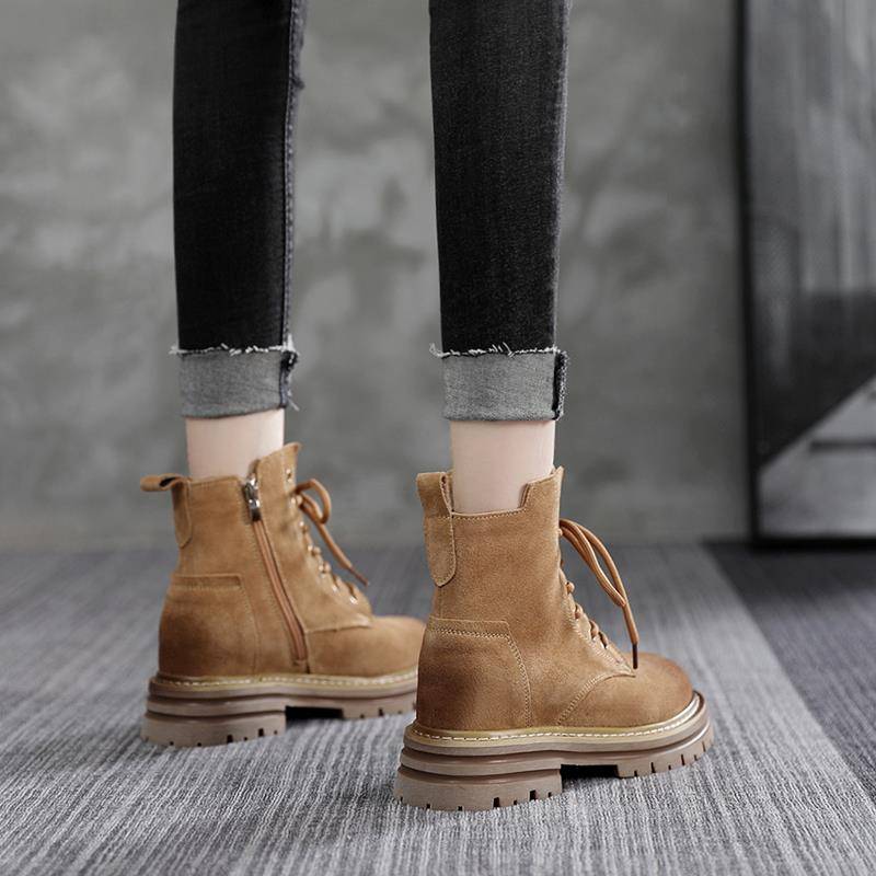 Jeep Gypsin Boots Female British Wind 2023 New Summer thin breathable leather car desert single boots