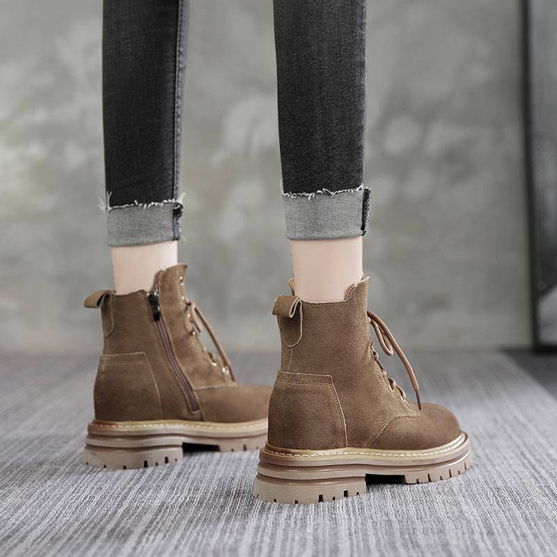 Jeep Gypsin Boots Female British Wind 2023 New Summer thin breathable leather car desert single boots