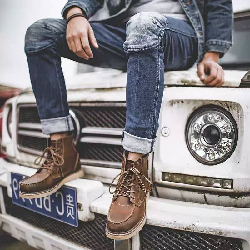OWL CITY Amea Kazakh Martin boots men's work short boots gang American British style retro high -top shoes