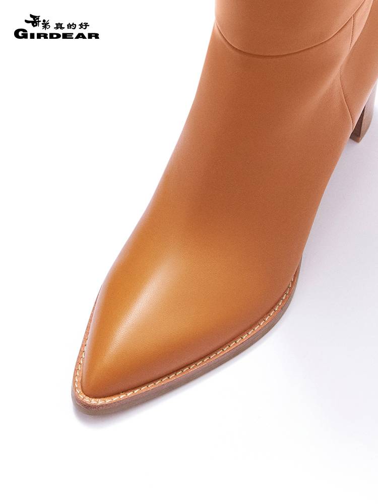 Brother is really good women's shoes autumn and winter leather, but knee boots fashion modern British style horse boots AX15204