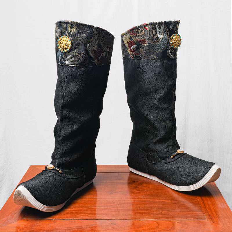 Royal Dragon Official Boots Zhuge Handmade Original Decoration Hanfu Boots Turnive Wedding Soap Boots Male Top Flatfoot Boots