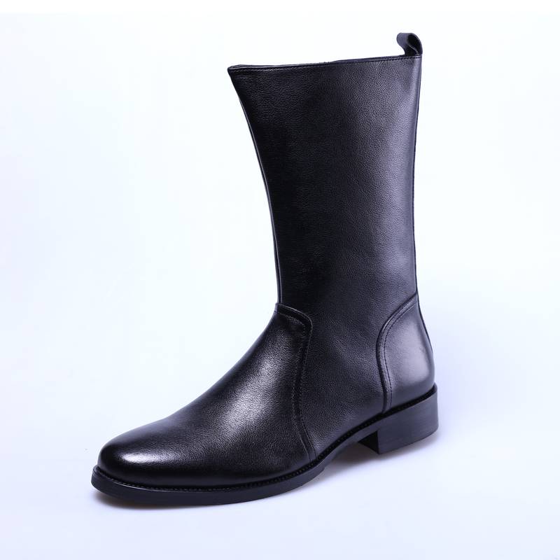 British Four Seasons Middle boots men's handsome leather boots horse boots, leather zipper boots, ceremonial leather high horseproot boots