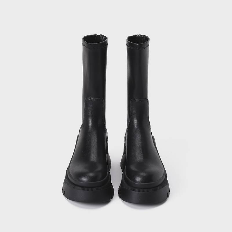 Thick -bottom Martin boots 2024 new summer thin British style leather short boots Korean version of the puffy cake bottom fashion boots
