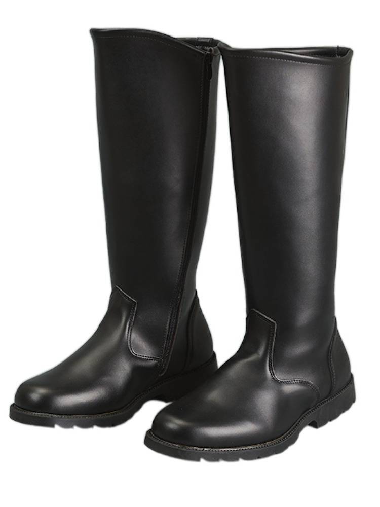 Men and women leather high boots cosplay anime game riding ride boots instrument, young pioneer lift flag boots Martin boots