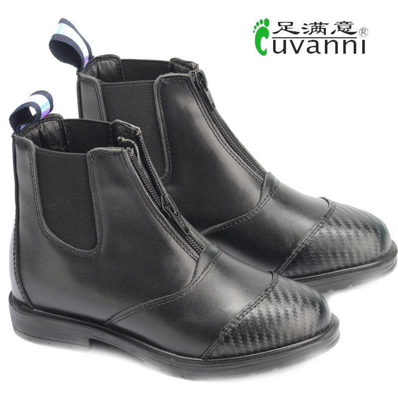 Young bullskin riding horse boots, specialty horse boots, carbs, short boots for children, Zipper boots