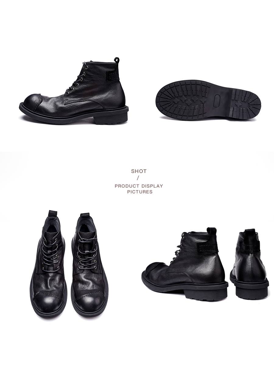 Martin Boots Man Retrospected Leather Shoes Summer Short Boots Man Soft Boots Zip
