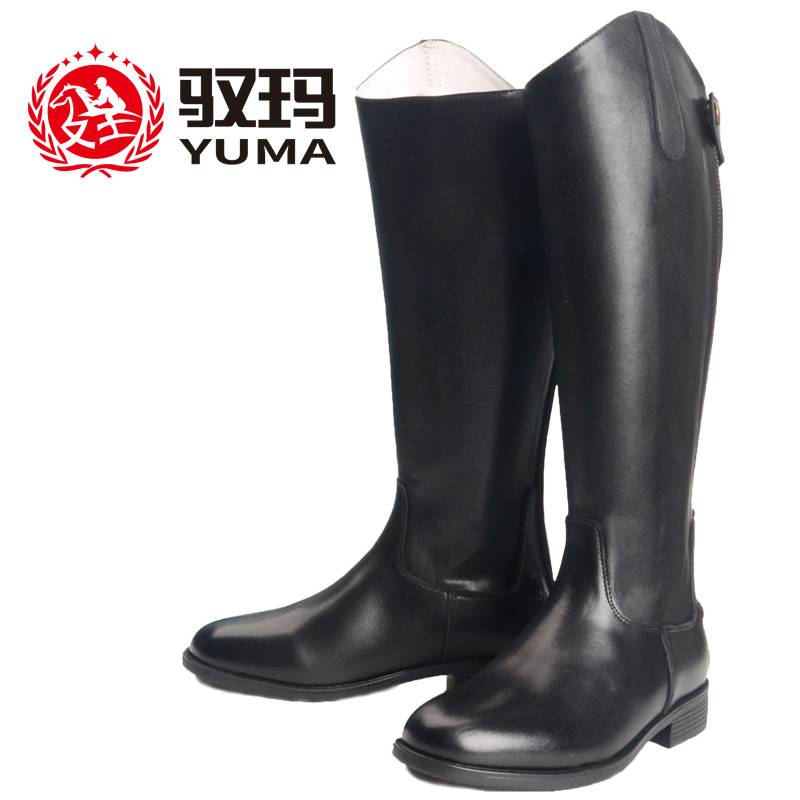 Import-type barbed boots and horse boots, men and women with the same head of oxen skin, high-powered boots and boots