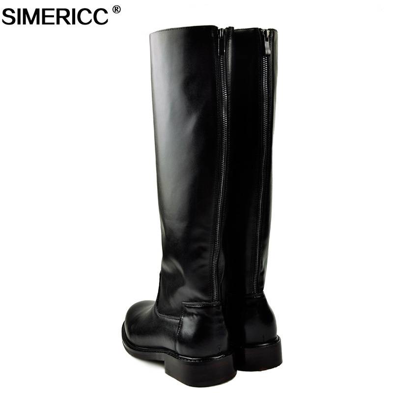 Simericc all -leather long horse boots men's parade boots ritual boots, locomotive knight boots, warm Martin wool boots