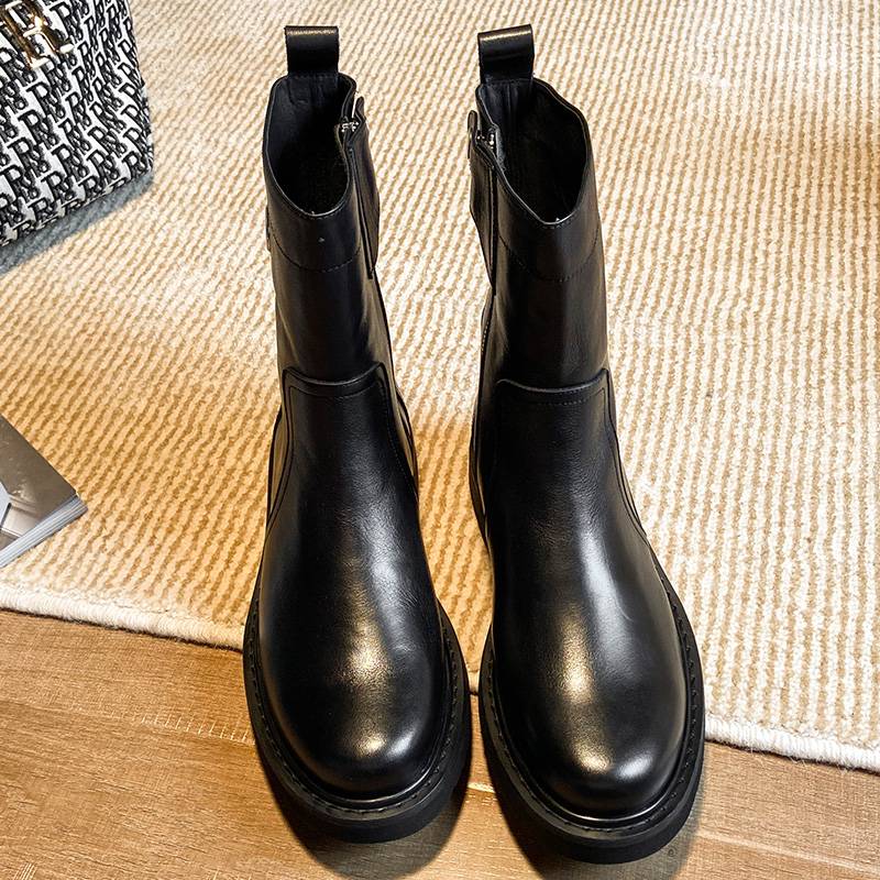 2023 autumn new Mongolian horse boots men's riding leather mid -knights, cave boots, motorcycle boots in the west Martin boots men's tide