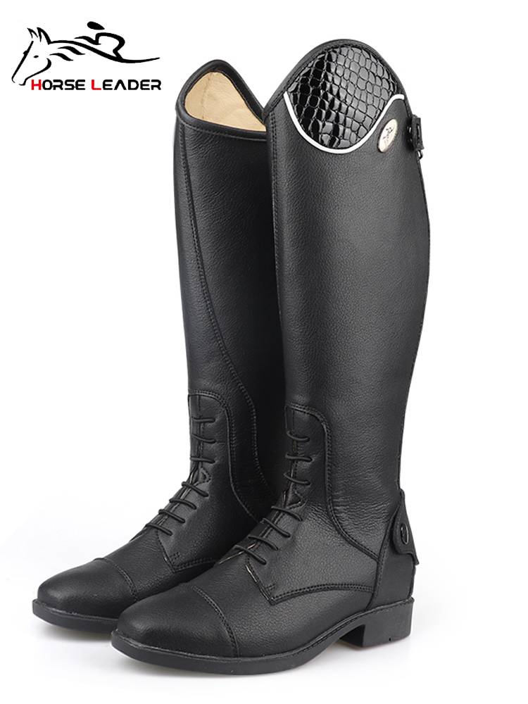 HorseLeader spring and summer equestrian equipment horses boots women's wear -resistant riding men's long boots, cowhide air -breathable long horse boots
