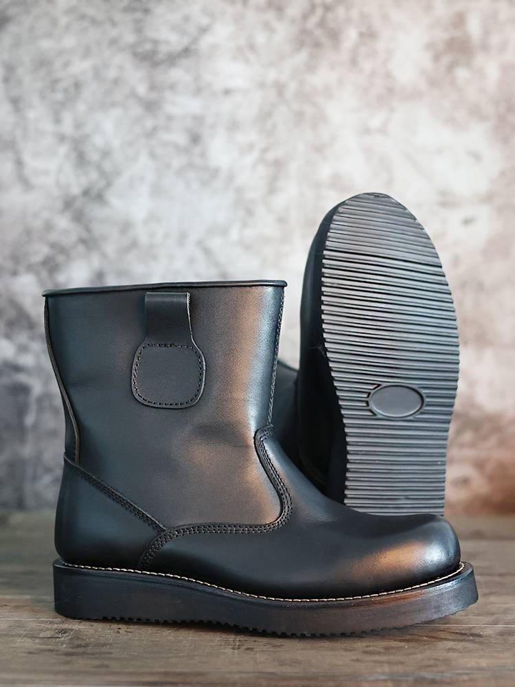 Leather winter wool knight boots high tube warm horse boots men's snow boots handmade solidar Martin boots cotton boots