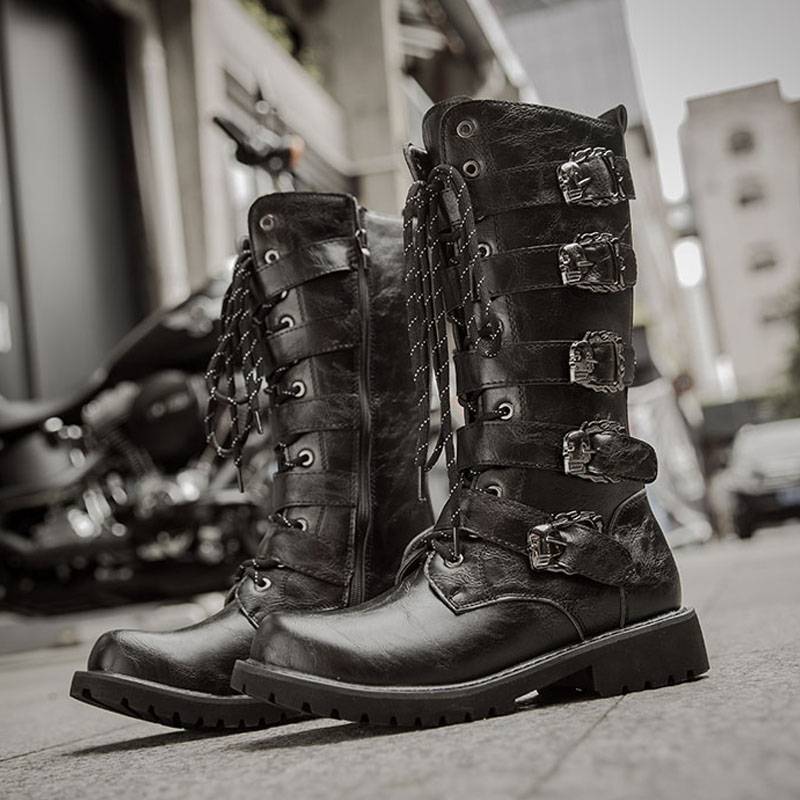 Men's boots autumn high -psionic boots booty boots, men's big scalp boots waterproof large size long cylinder Martin boots tide