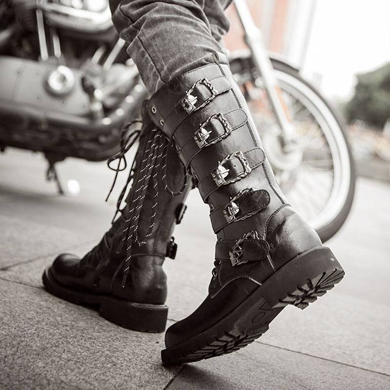 Men's boots autumn high -psionic boots booty boots, men's big scalp boots waterproof large size long cylinder Martin boots tide