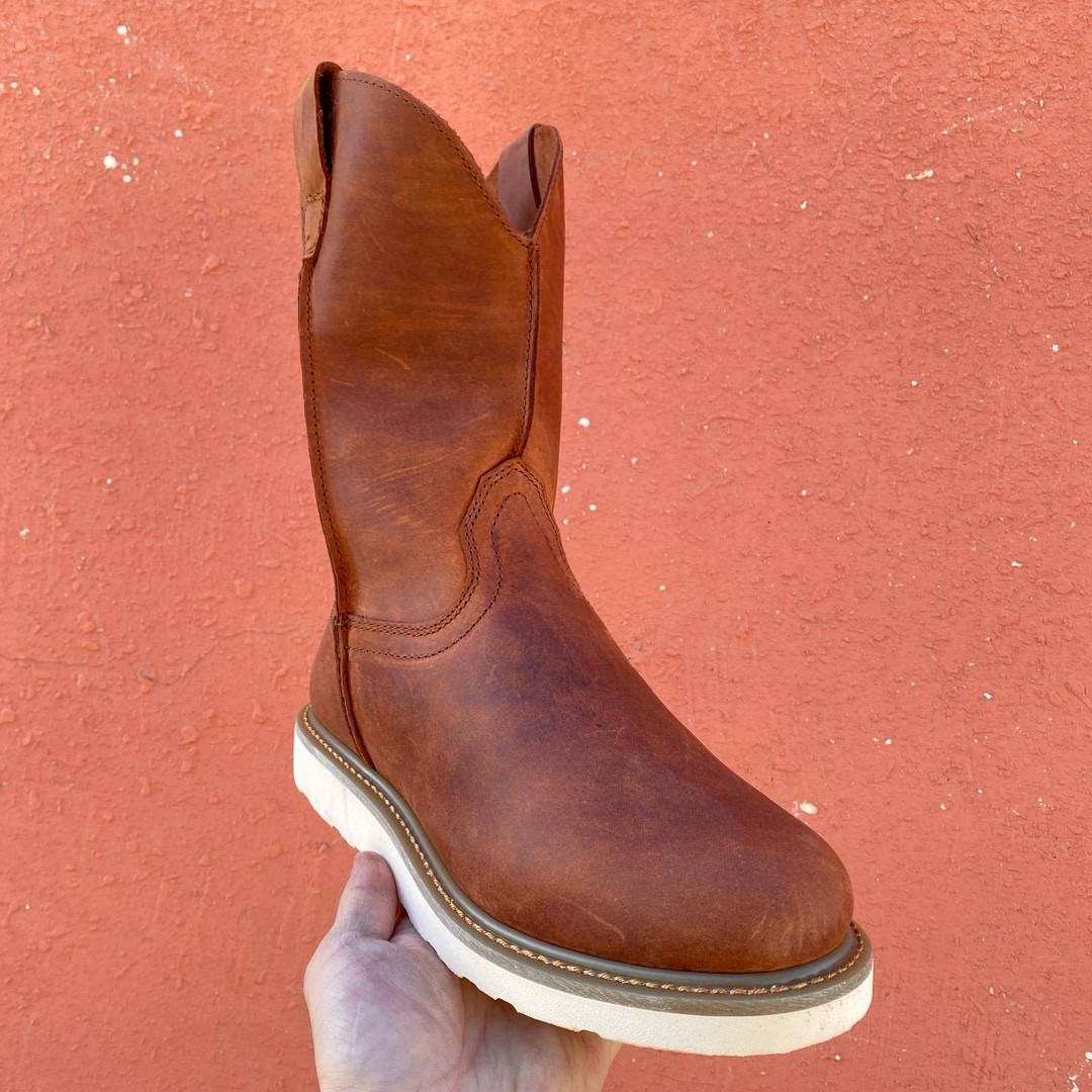 Round -headed boots single -leather denim boots riding boots and motorcycle boots