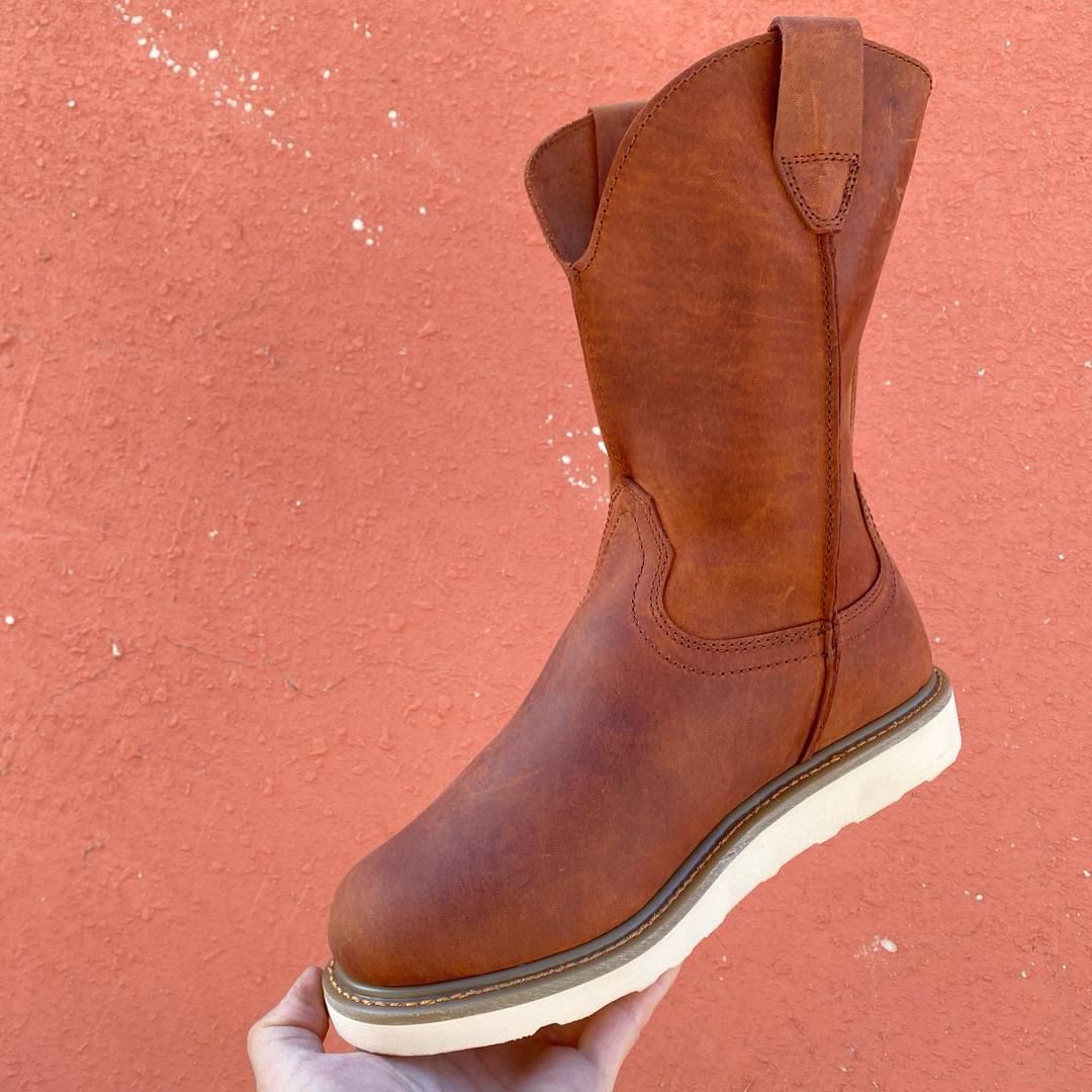 Round -headed boots single -leather denim boots riding boots and motorcycle boots