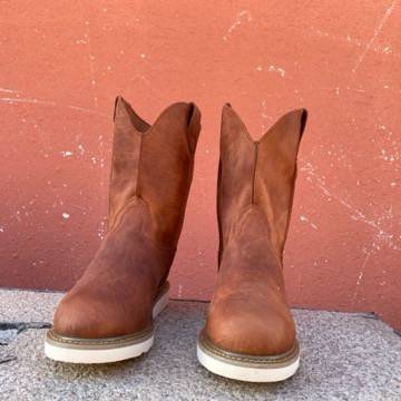 Round -headed boots single -leather denim boots riding boots and motorcycle boots