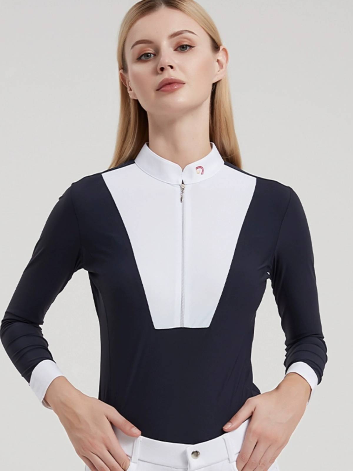 QUICK-DRY T-SHIRTS, LONG-SLEEVED WOMEN RIDING POLO SHIRTS, TRAINING IN WHITE RACING COSTUMES