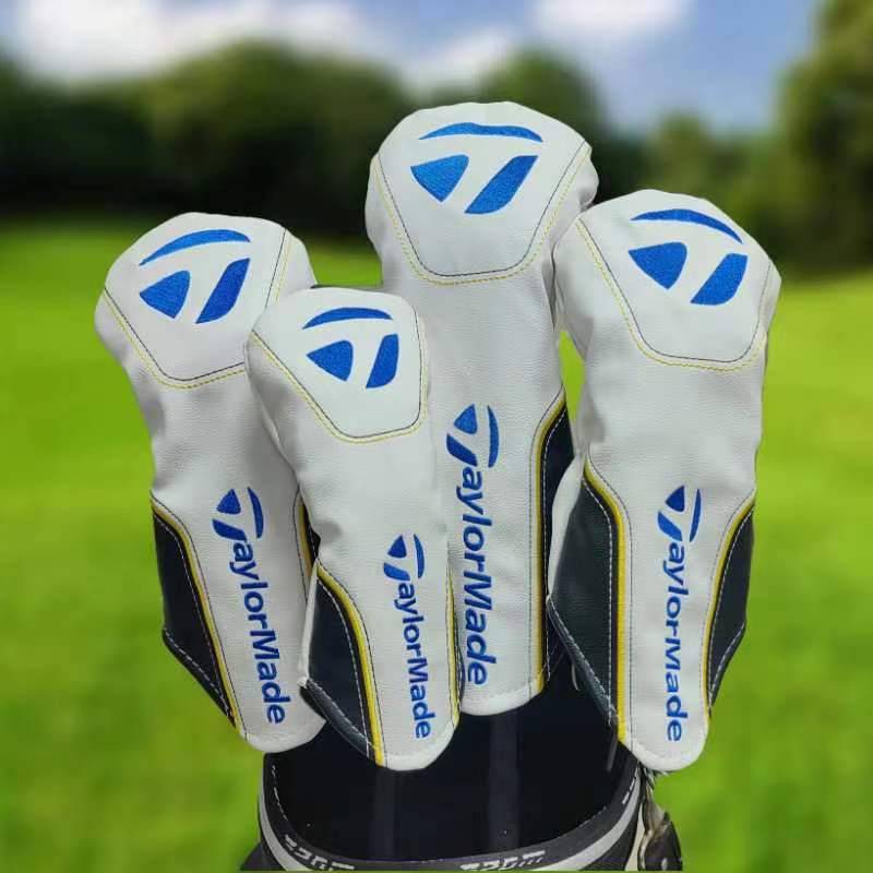 four sets of white blue wooden poles (1-3-5-ut)