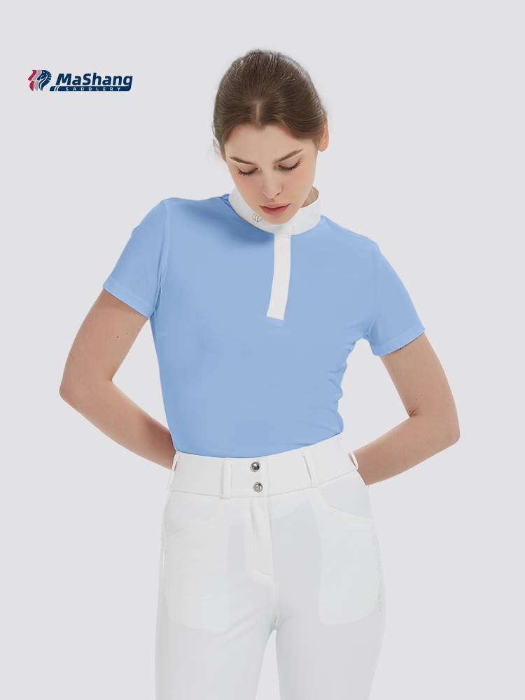 Mashangma's adult female equestrian short -sleeved T -shirt summer riding a tunk T -shirt training competition Knight clothing