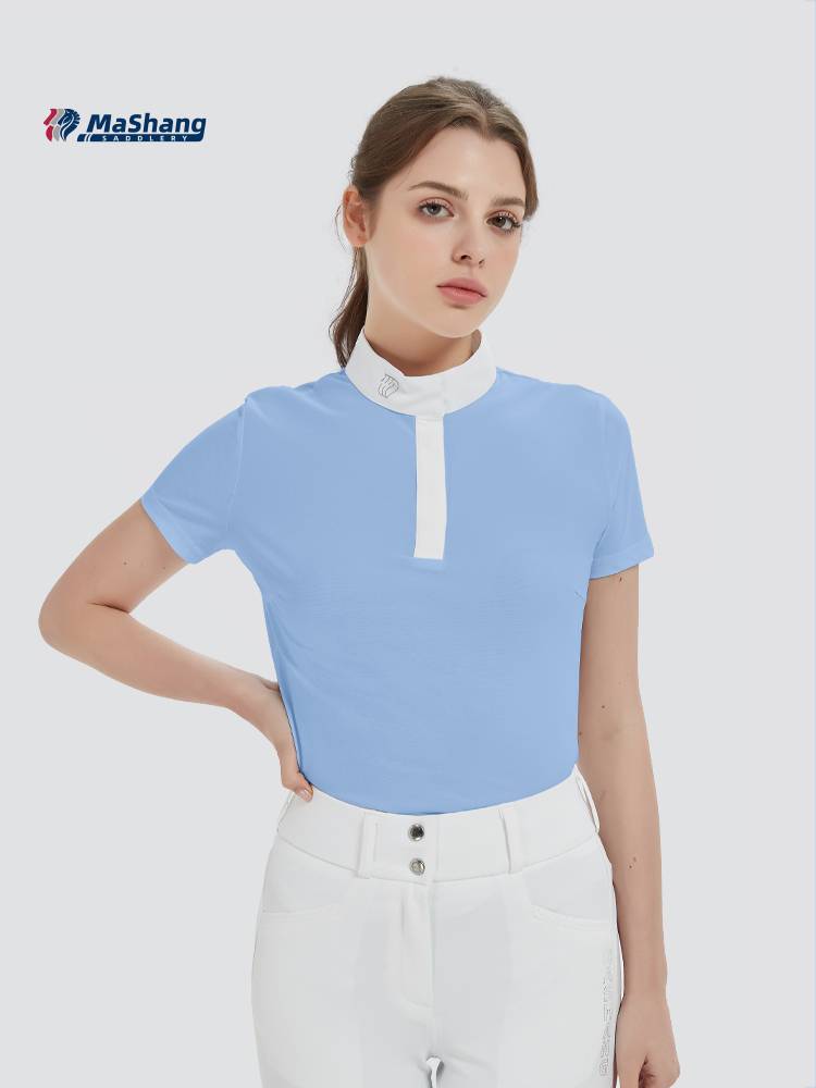 Mashangma's adult female equestrian short -sleeved T -shirt summer riding a tunk T -shirt training competition Knight clothing